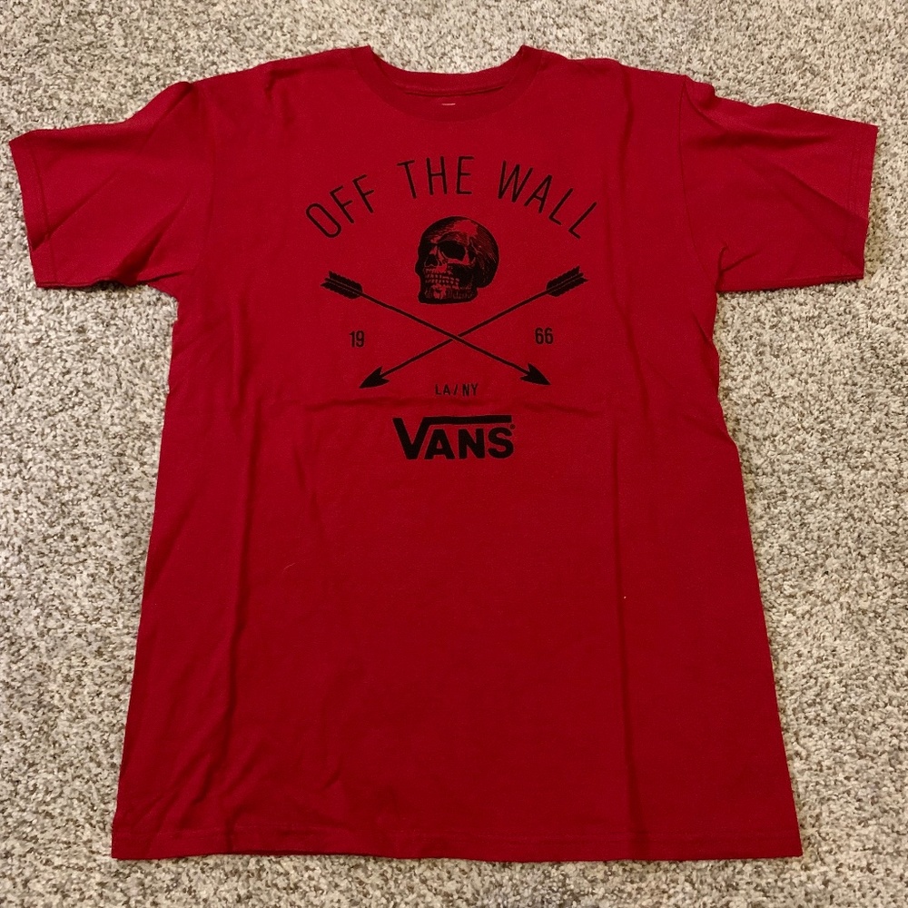 Vans Off The Wall Red Skull & Arrows Shirt Rare Men's Medium